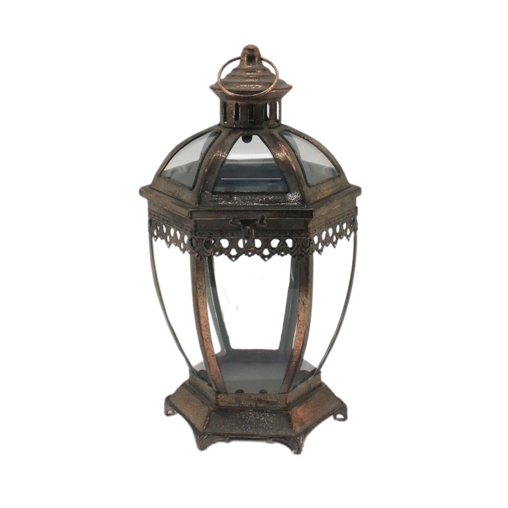 Carmela Metal Lantern with Glass – Pearl