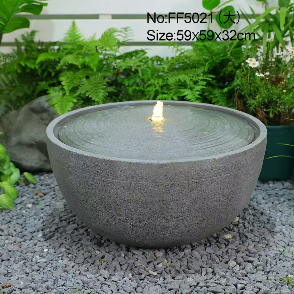 Cagliari Round Solar Fountain