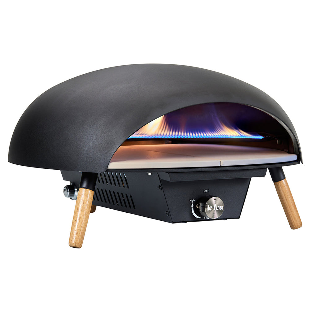 Luxury Turtle Gas Pizza Oven w/Limestone Pizza Stone + Cover