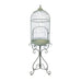 Rousseau Bird Cage on Stand - in Antique Rustic Green 47x47x147 cms