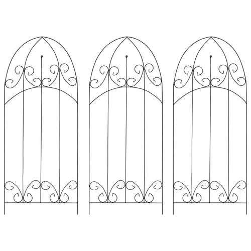 Evangeline Iron Plant Climbing Racks. 2 Designs. 3 pcs. Black 40x100 cm Iron