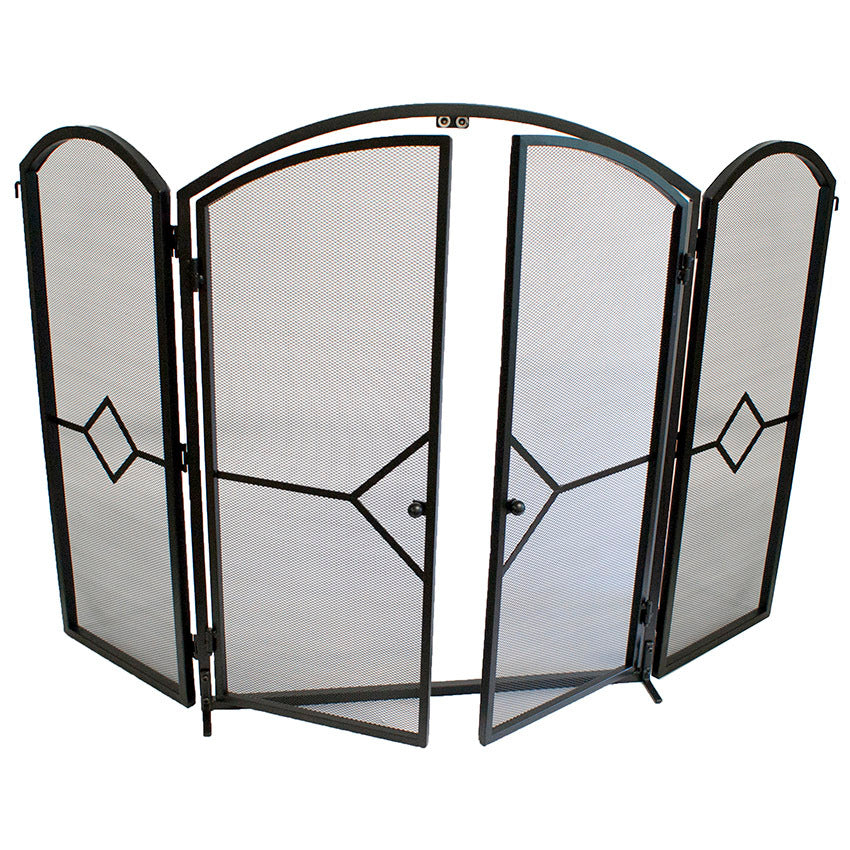 Tallis 3 Fold Heavy-Duty Fire Screen with Gate