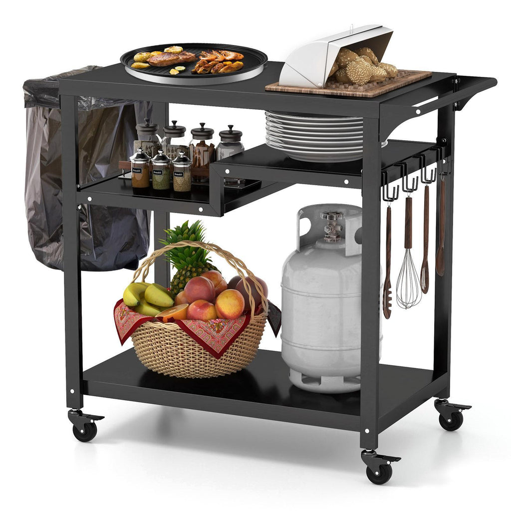 Zesta Moveable Outdoor Grill Cart