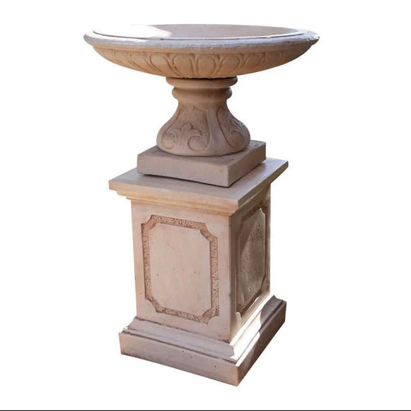 Rafina Concrete Bird Bath Fountain - 110cm H