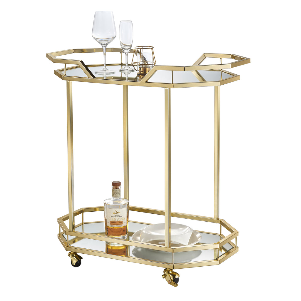 Fuego Metal & Glass Bar Cart