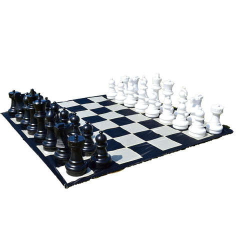 Mega Chess Set - 2 Sizes 1.5 or 3 Sq M Nylon Mat for Indoor and Outdoor Play