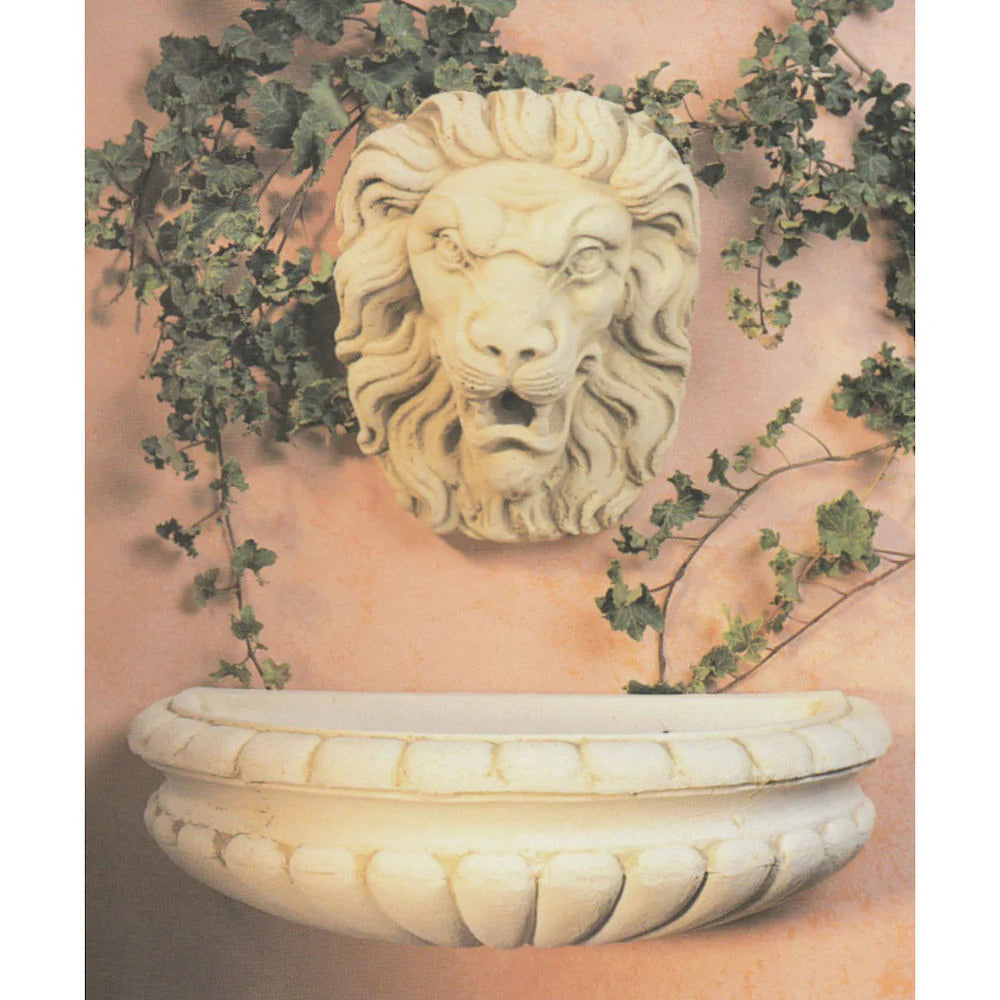 Sinha Lion Head Concrete Wall Fountain - Mounted 67cm