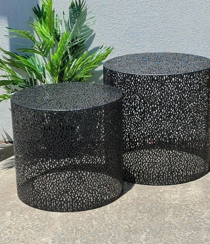 Valery Set of 2 Round Black Coffee Tables