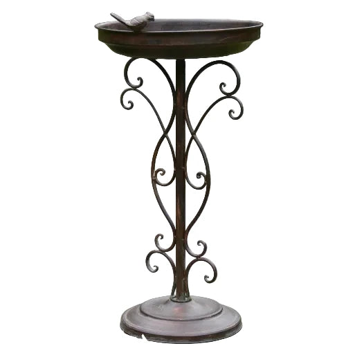 Marais French Antique Style Bird Feeder/Bath. Brown