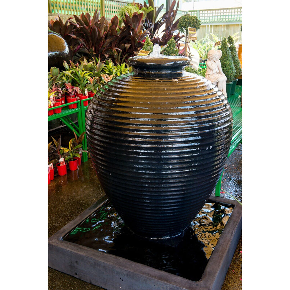 Marzio Urn Fountain 137cm High - Charcoal Black or Sandstone