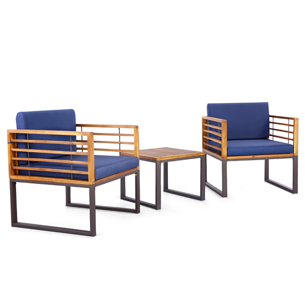 Eira Outdoor Conversation Set w/Cushioned Armchairs