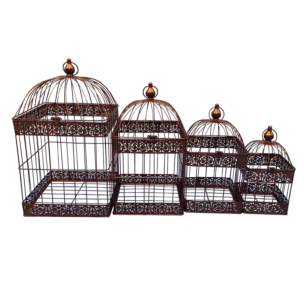 Kamuna Set of 4 Square Bird Cages/Plant Holders