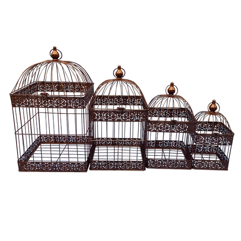 Kamuna Set of 4 Square Bird Cages/Plant Holders