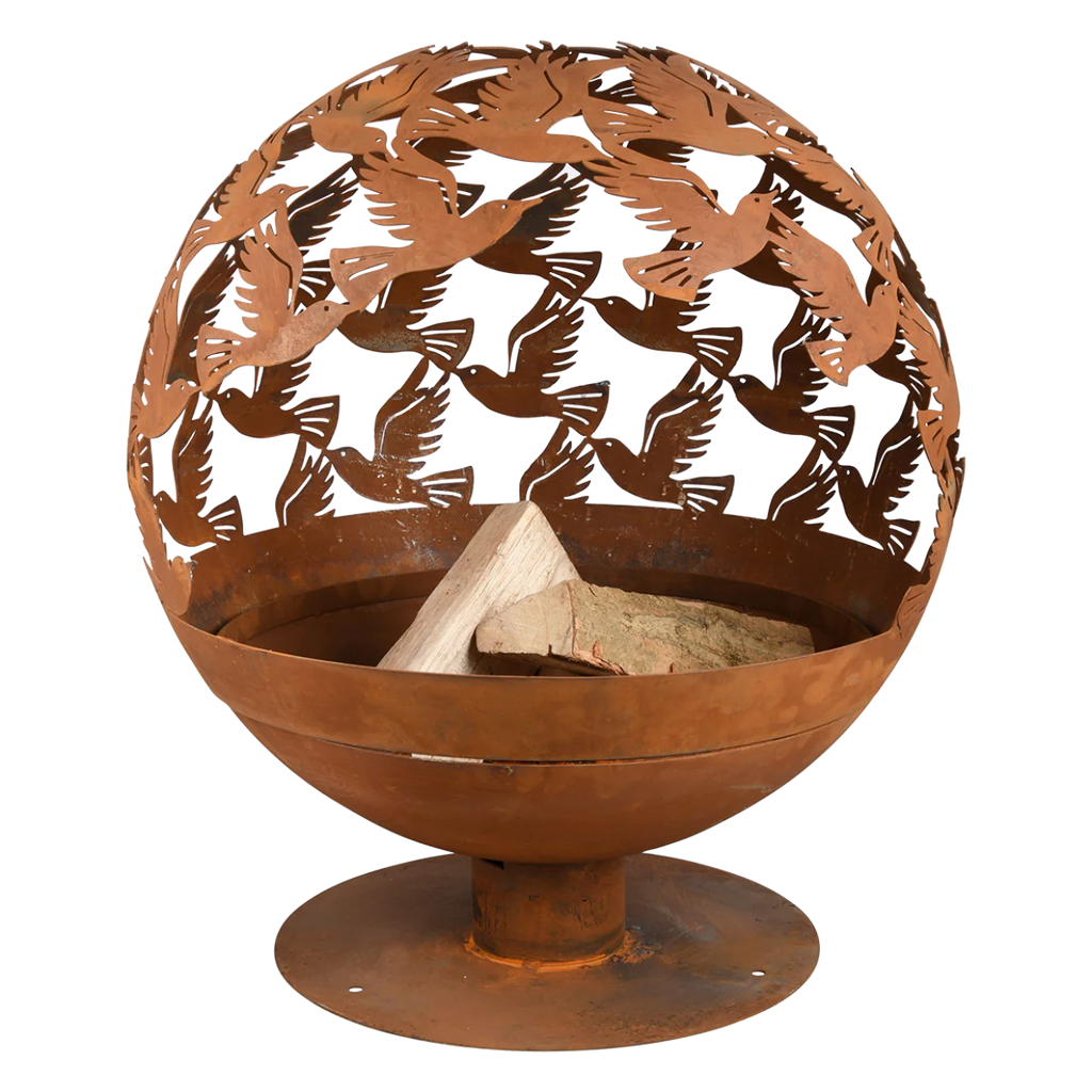 San Clemente Pre-Rusted Laser Cut Fireball – Bird Design