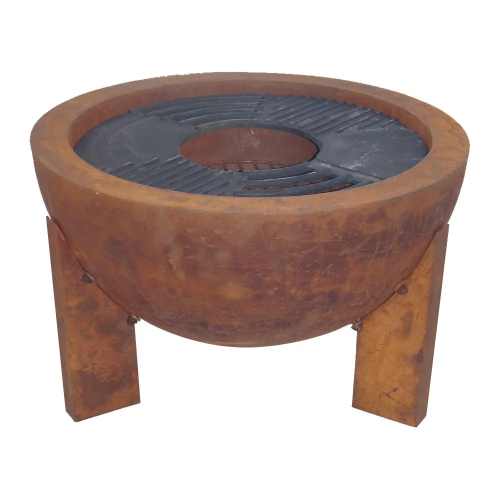 Charo Handmade Round Cast Iron BBQ Fire Pit, 60cm