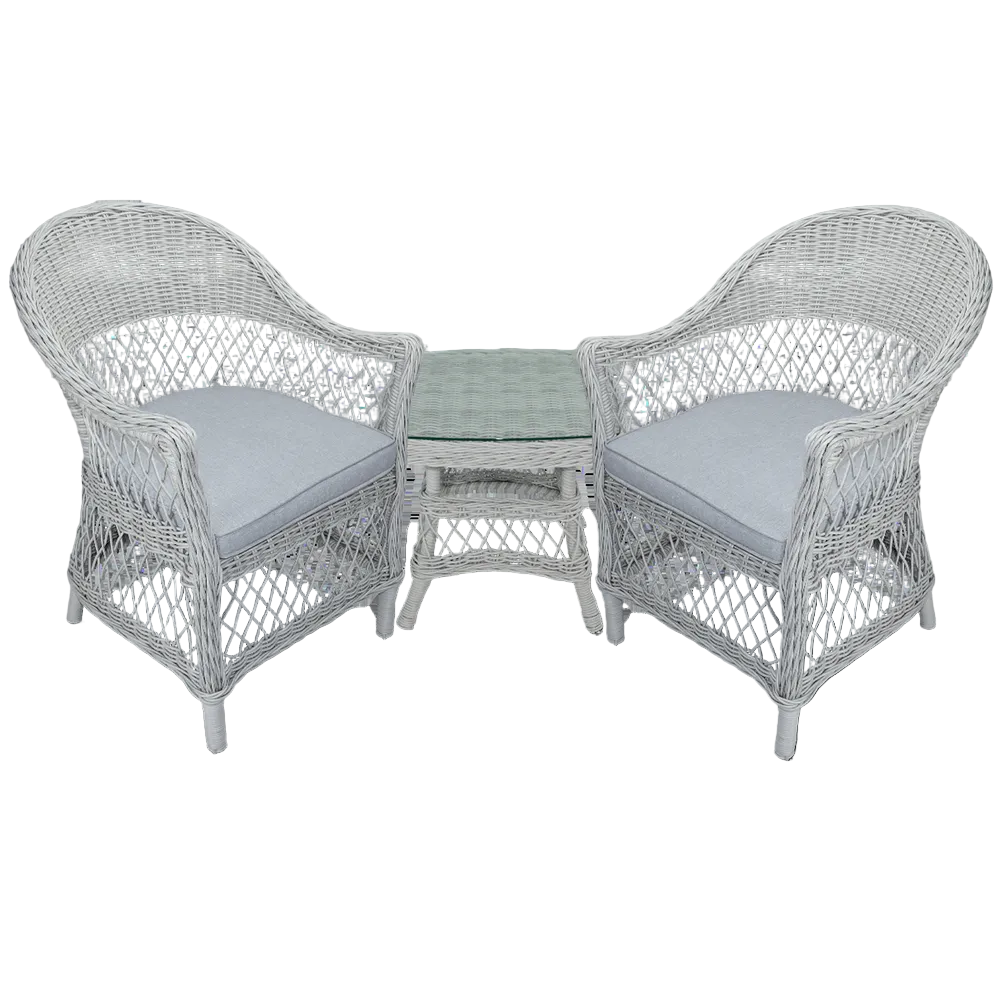 Serafina Surfmist wicker outdoor armchair with Dune SpunPoly cushion