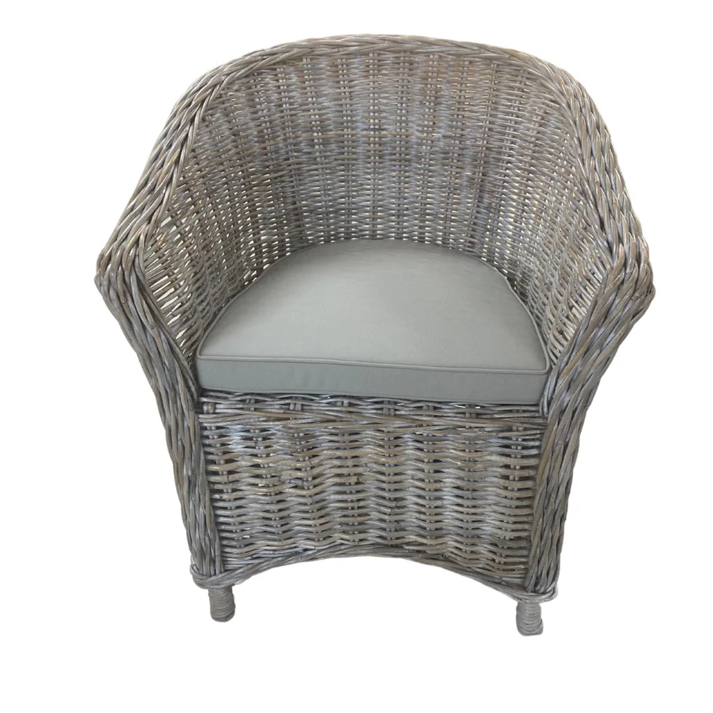 Aversa Hand Woven Cane Armchair - White or Grey
