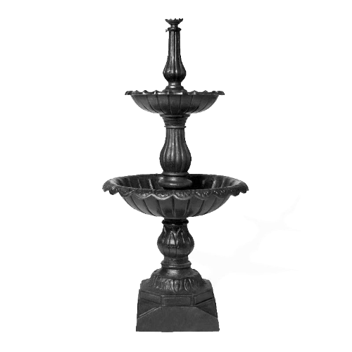 Ventura 2 tier cast iron garden fountain in black