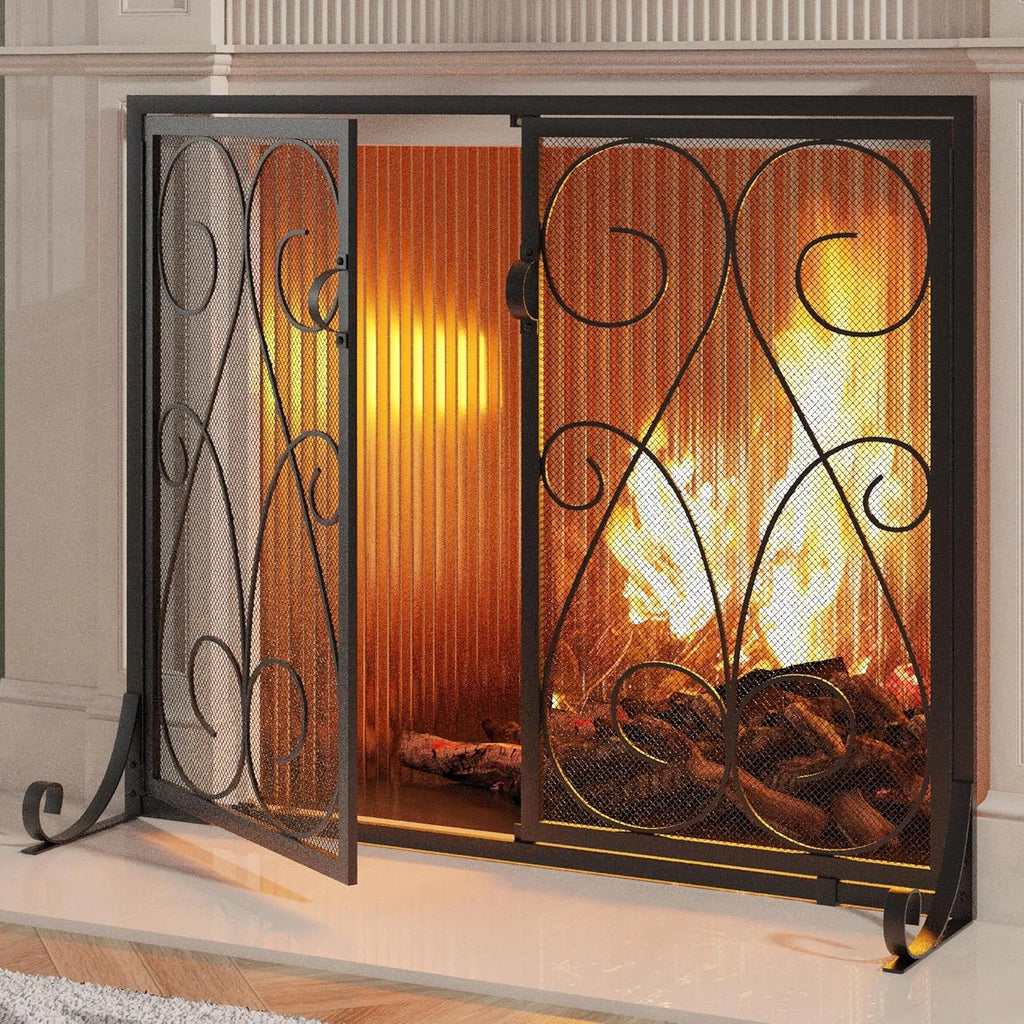 La Roche 2-Panel Fireplace Screen with Doors