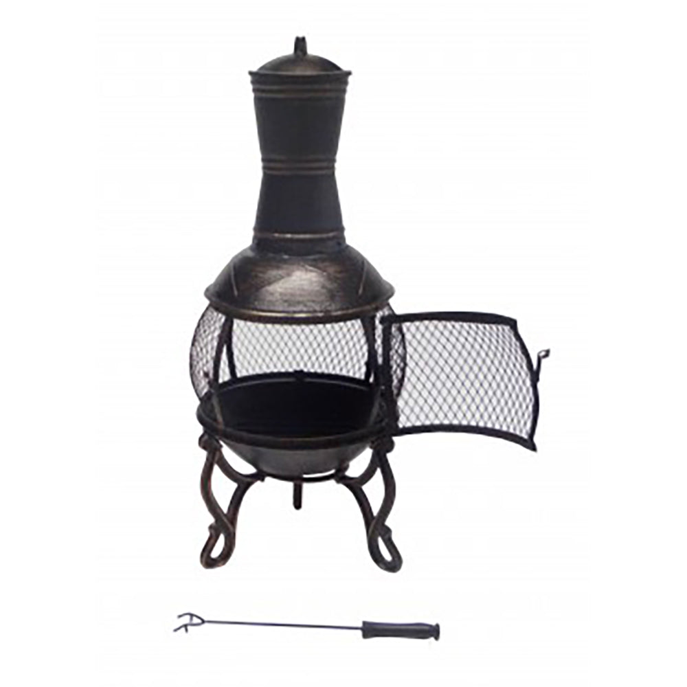 Calista Cast Iron Chiminea w/Raincover. 69 & 122cm Sizes