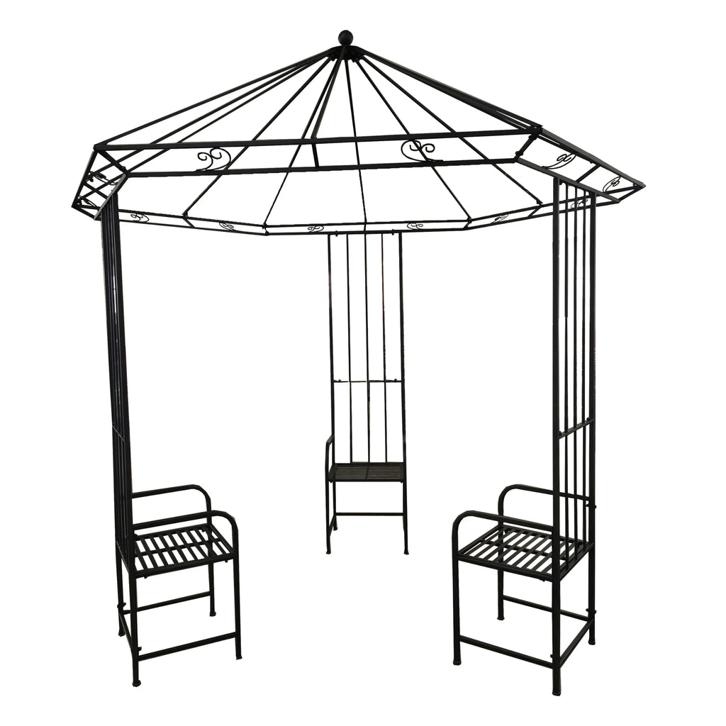 Giovanna Garden Gazebo w/Seating - Rust