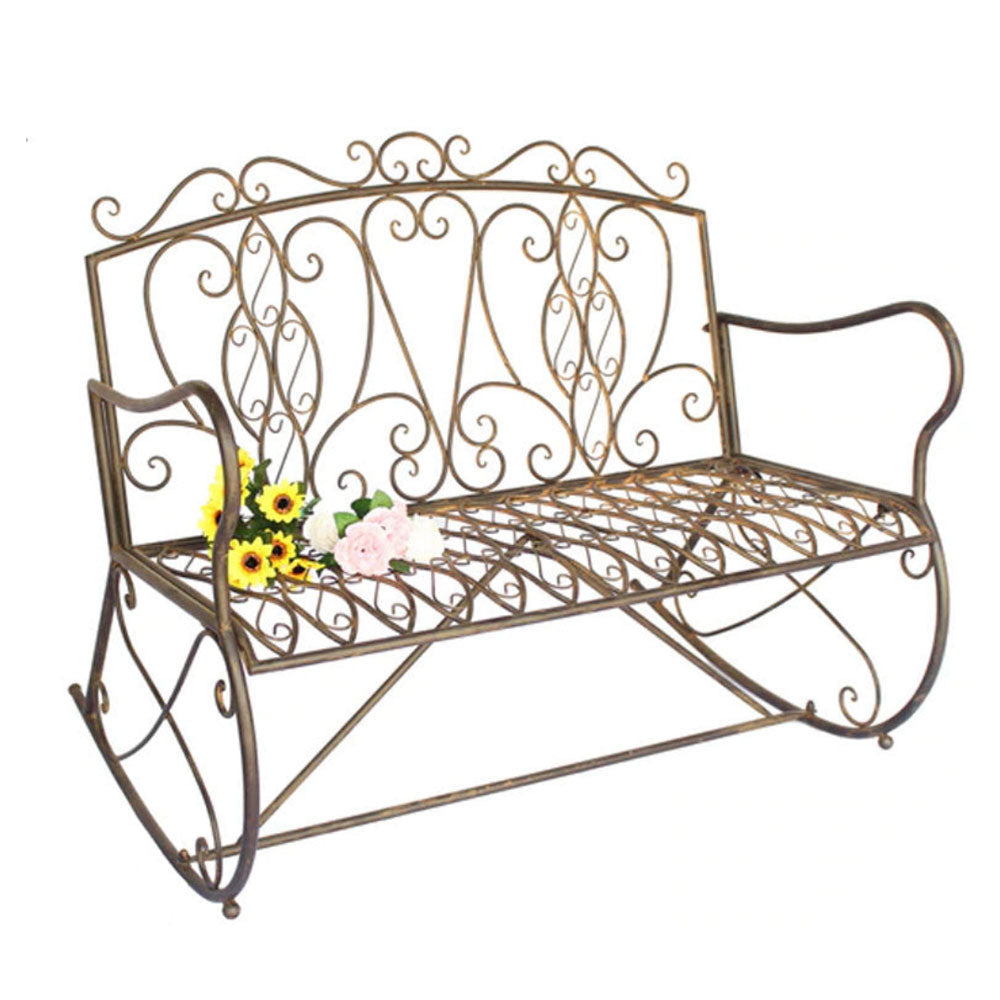 Alexius Garden Rocker Seat - Rustic Brown 112x88x95cm