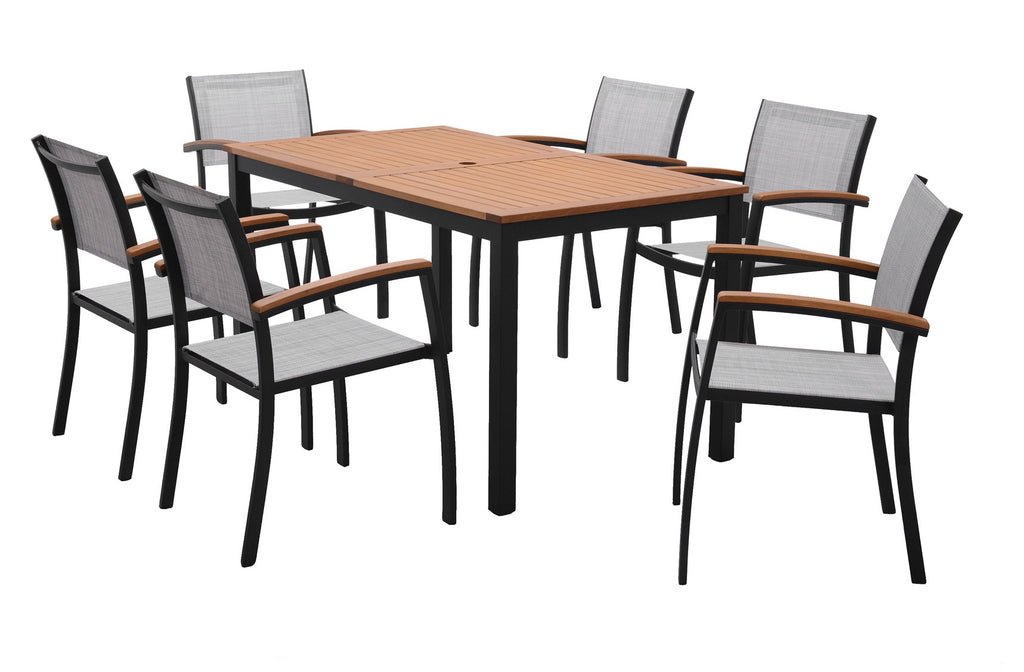 Khalana 6pc Outdoor Dining Table & Sling Chair Set