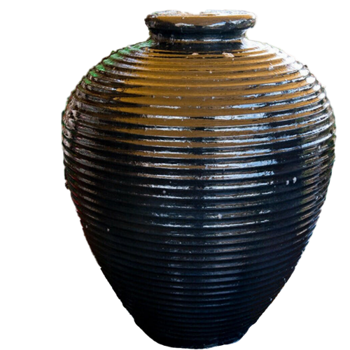 Marzio 137cm black GRC urn garden fountain