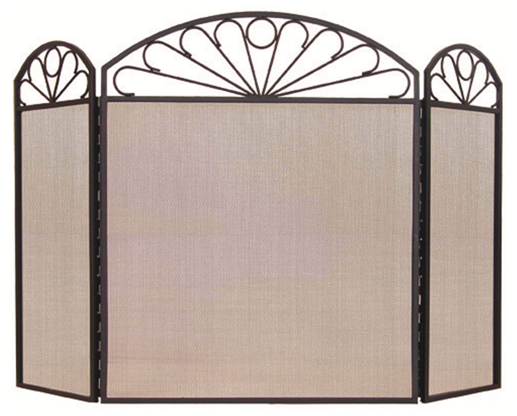 Salome 3 Loop Pattern 3 Panel Steel Fire Screen