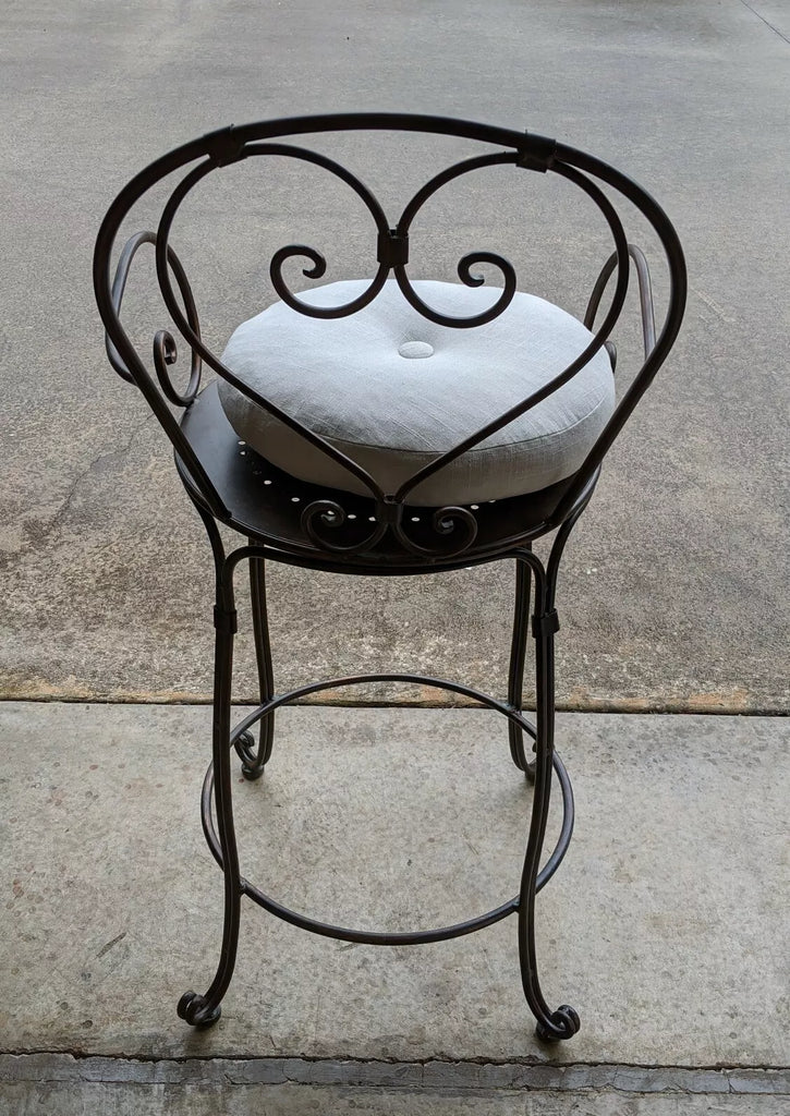Manon Traditional Wrought Iron Bistro Chair.Bar. Antique Brown