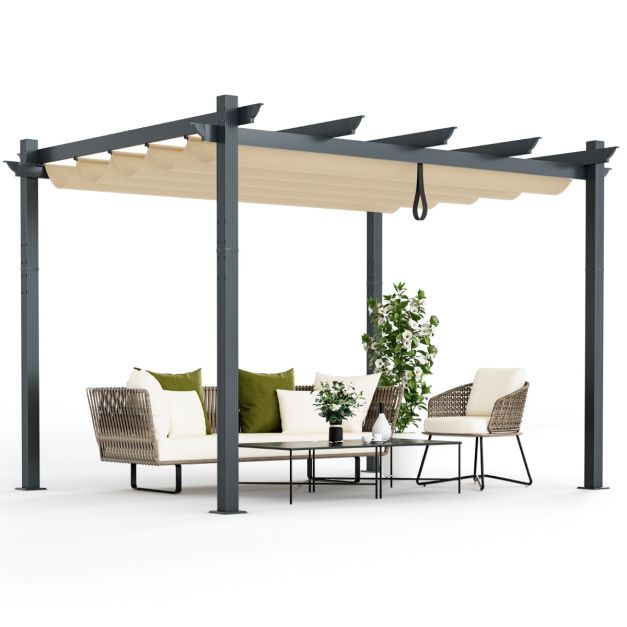 Bergamo Pergola with Retractable Canopy Cover