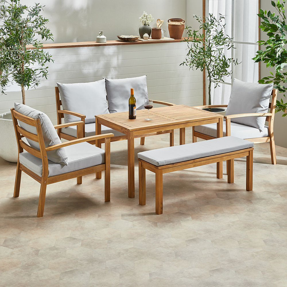 Cipriano 6 Person Outdoor Lounge Dining Set