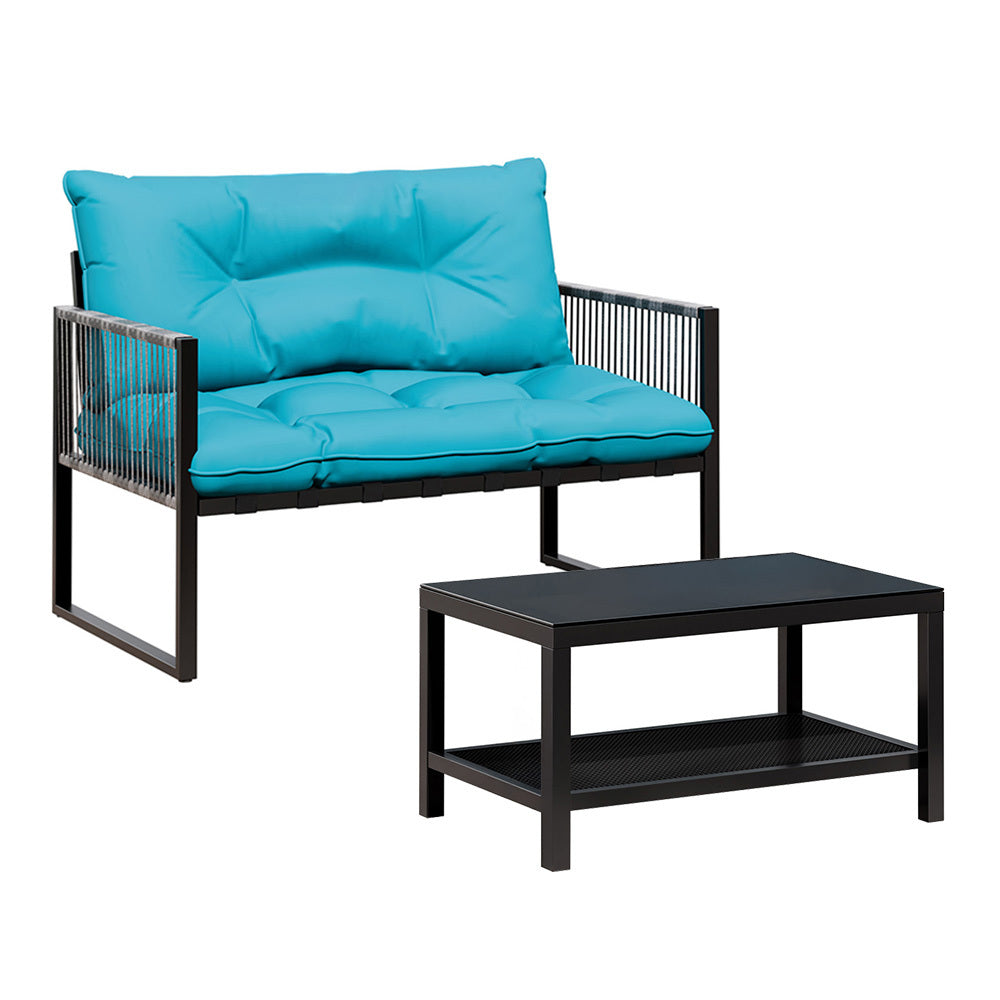 Benita 2 Seater Outdoor Lounge Set w/Table