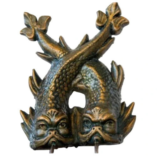 Double Dolphin Outdoor Garden Tap Spout