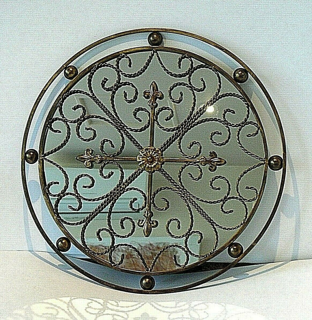 Esmee Round Outdoor Garden Mirror - Gold or Antique Brown