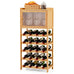 Selia 20-Bottle Bamboo Wine Rack Cabinet with Glass Hanger