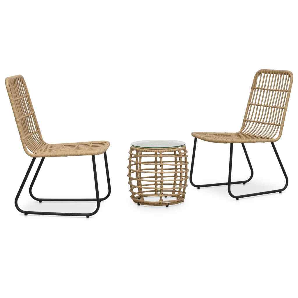 Aurora 3 Piece Bistro Set in Poly Rattan