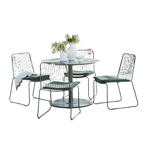 Monserrat 4 seater aluminium outdoor dining table and chair set