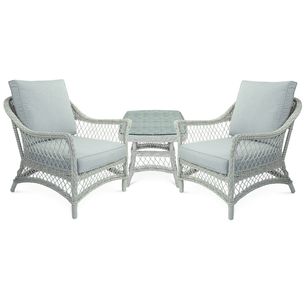 Amaryllis 3pc in Surfmist Wicker & Spunpoly Cushions