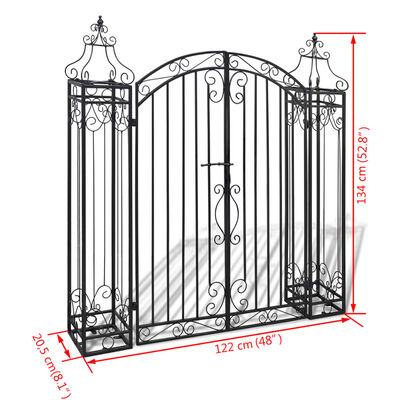 Rinji Ornamental Garden Gate - Wrought Iron  5 Sizes