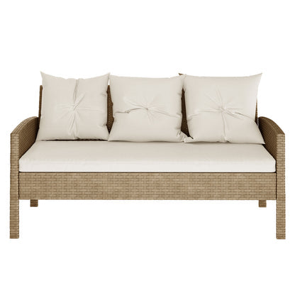 Bonifacio 7 Seater Wicker Outdoor Dining Sofa Set - Natural or Warm Grey