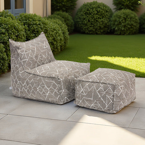 Larissa 2 pc Outdoor Lounge Chair & Ottoman Set