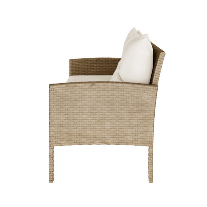 Bonifacio 7 Seater Wicker Outdoor Dining Sofa Set - Natural or Warm Grey