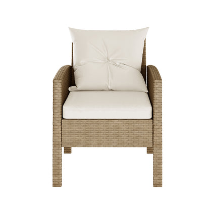 Bonifacio 7 Seater Wicker Outdoor Dining Sofa Set - Natural or Warm Grey