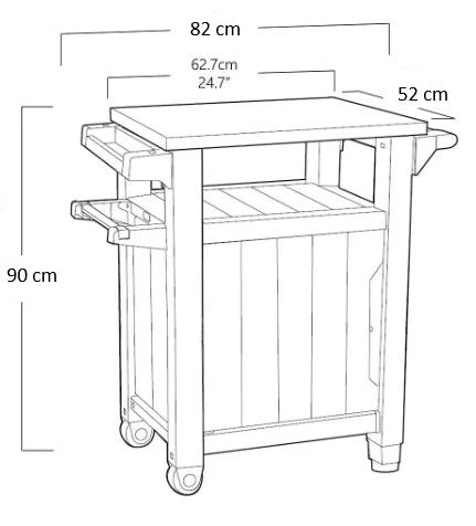 Rialto Outdoor BBQ Prep Bench & Storage Unit