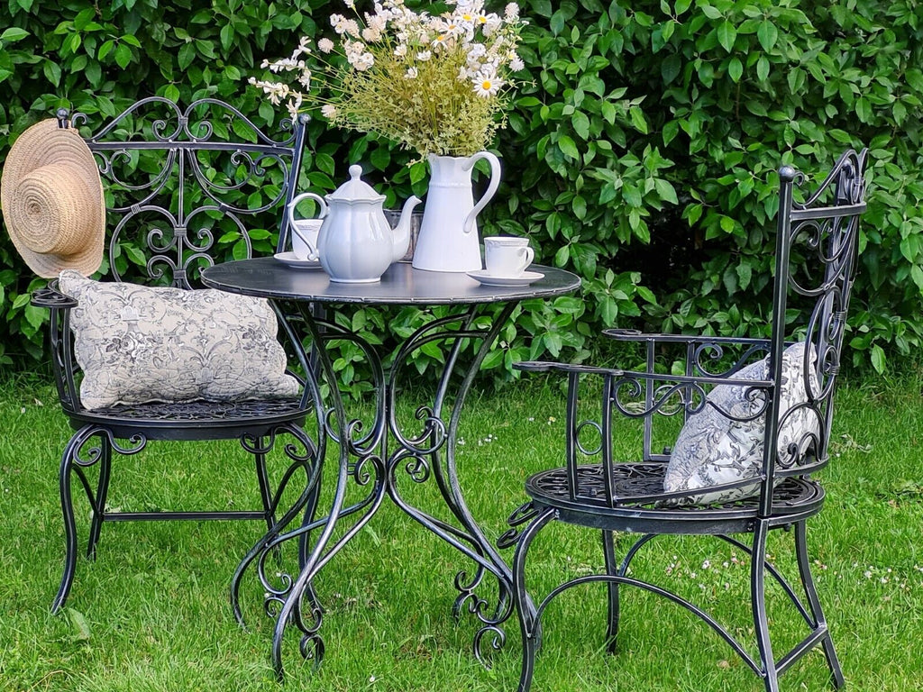 Carmela 3pc Wrought Iron Set - Antique Black or Brown