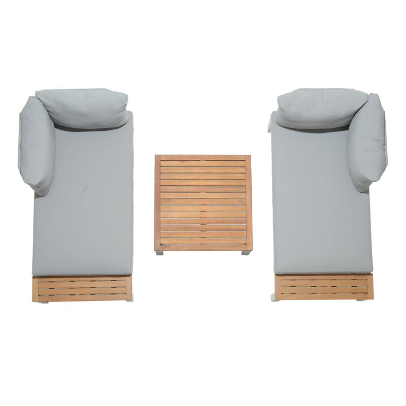 Verona 3pc Wood Outdoor Chair & Coffee Table Set