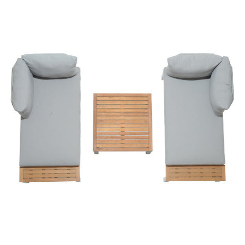 Verona 3pc Wood Outdoor Chair & Coffee Table Set