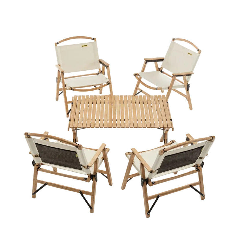 Tuscan Poppy 4 Person Bamboo Table and Chairs