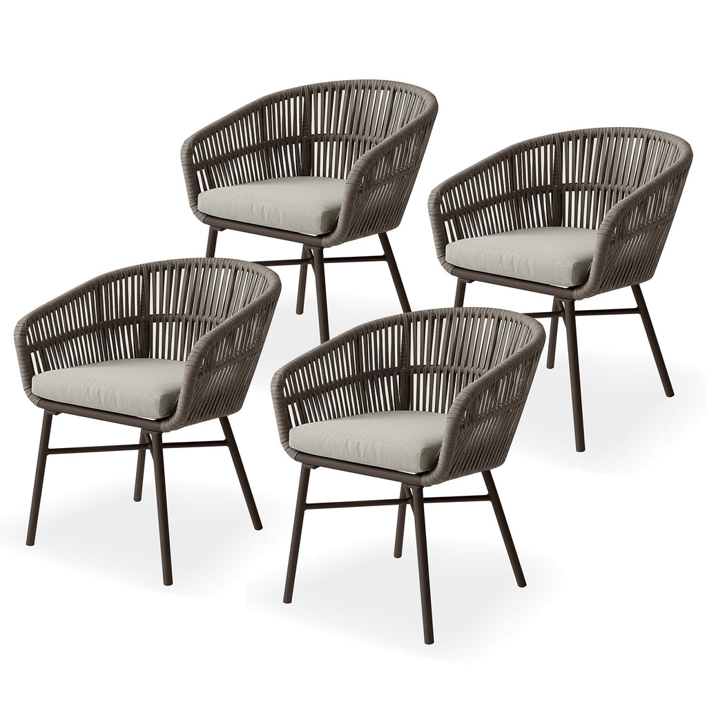 Brienz Rope Outdoor Dining Chairs. Set of 4. 4 Colours